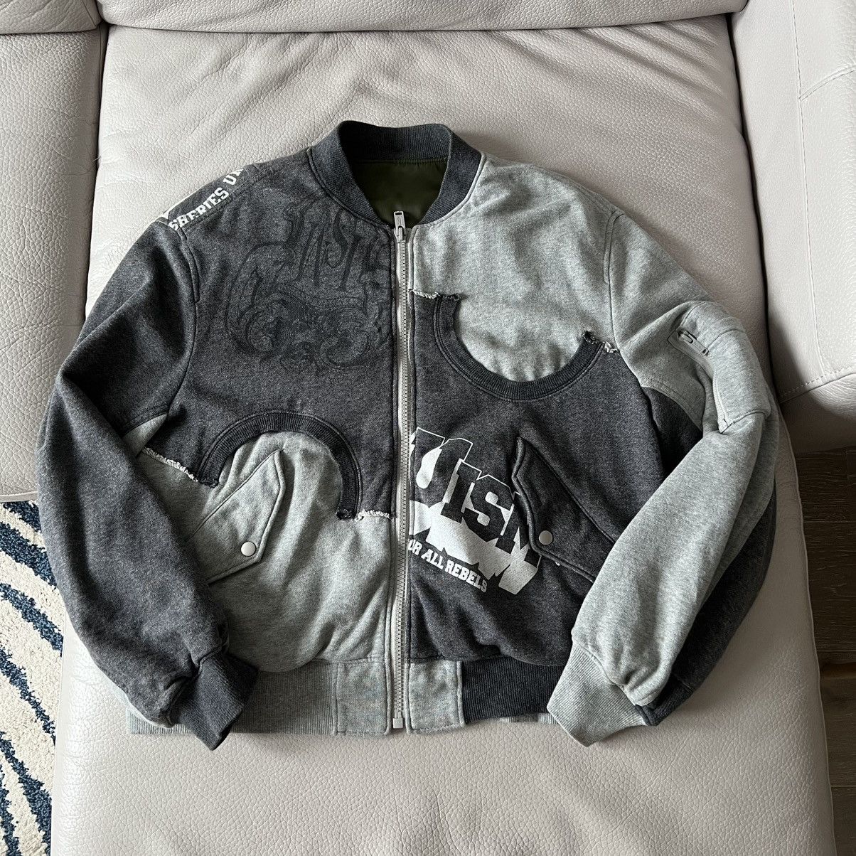 Undercover SS22 Reconstructed Hybrid Reversible Bomber Jacket Size US XL / EU 56 / 4 - 1 Thumbnail