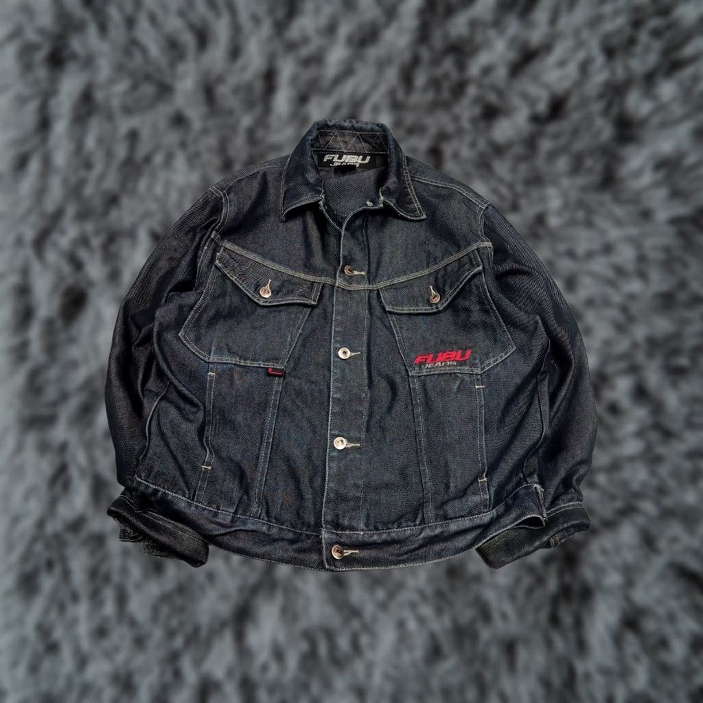 Fubu Vintage FUBU Indigo Denim Jacket Y2K Logo Collection Mens L Blue Cowboy Hip Hop 90s Vintage Jacket Size US L / EU 52-54 / 3 - 1 Thumbnail