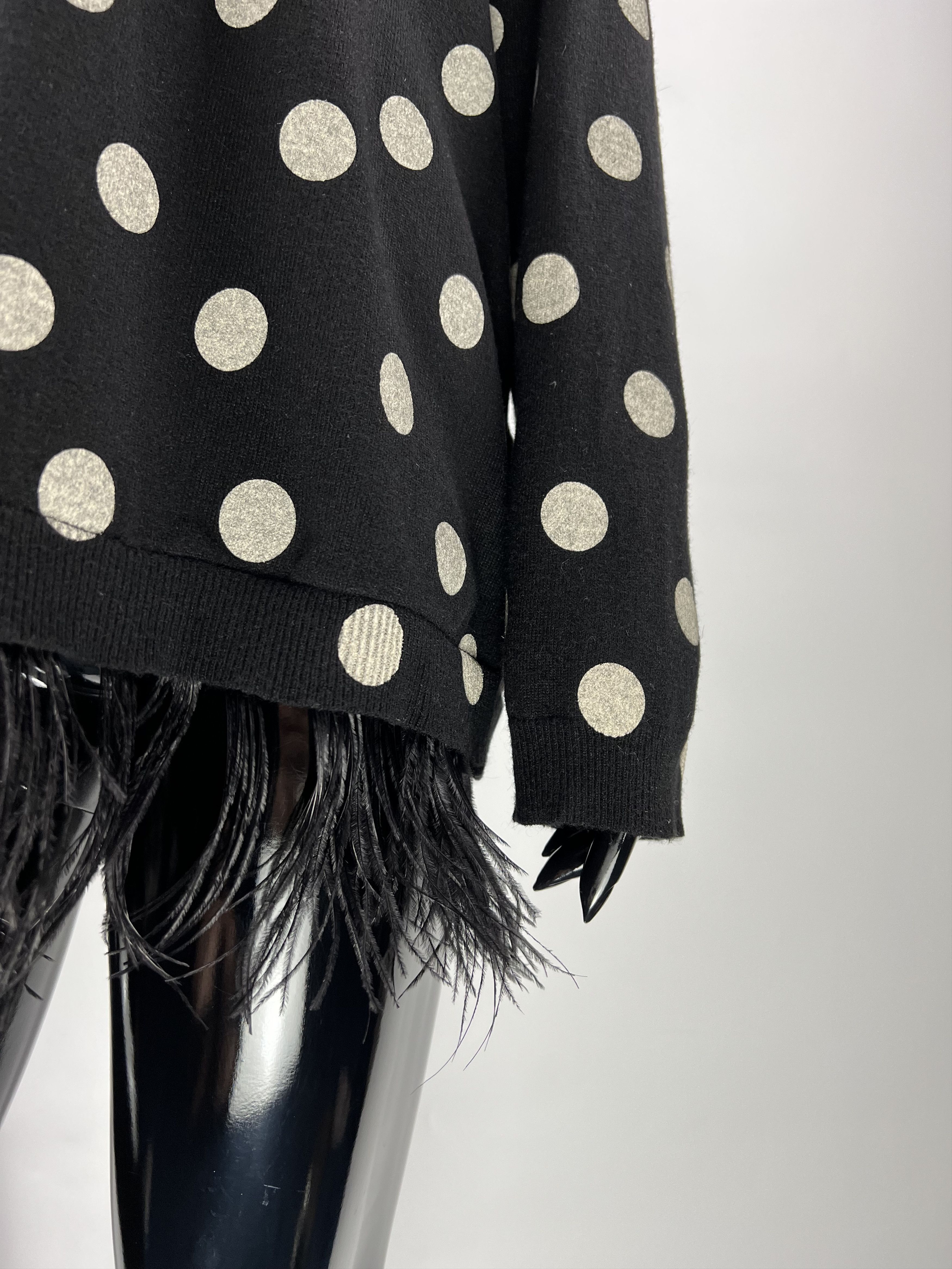 Other Aniye By Wool Cashmere Angora Polka Dot Feathers Trim Size L / US 10 / IT 46 - 6 Thumbnail