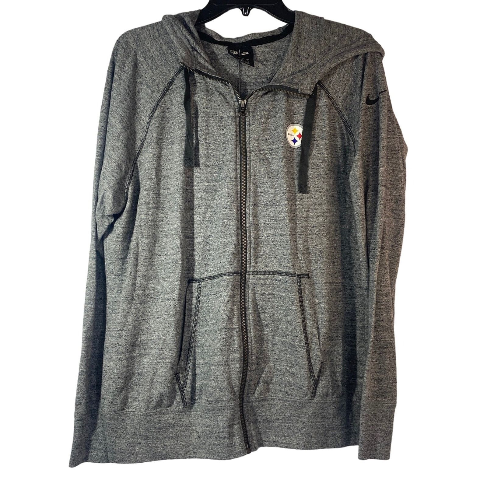 NFL Nike Pittsburg Steelers Zip-up Gray Hoodie women sz XL