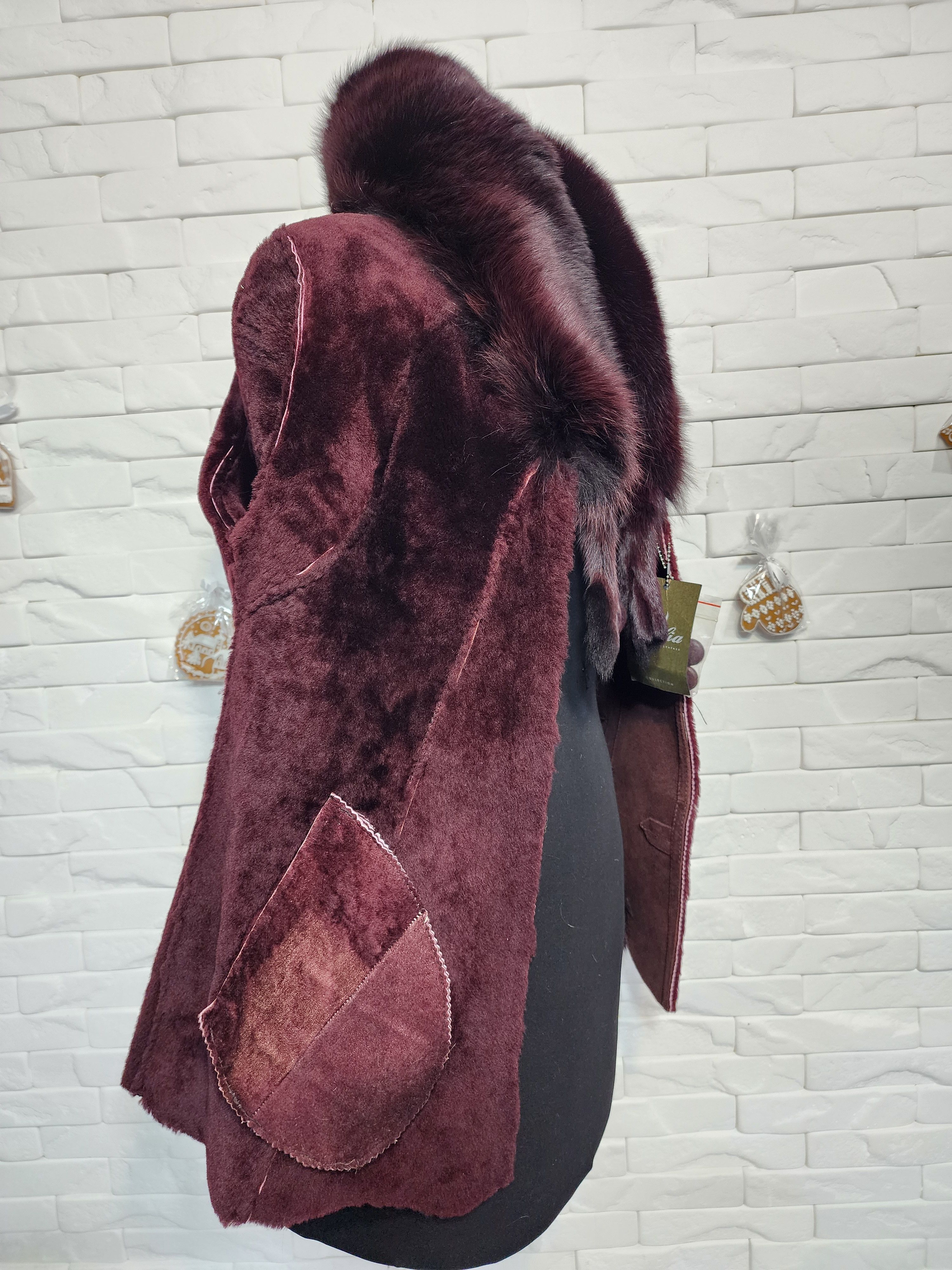 Furla Women's Brown Sheepskin Coat: Genuine Fur Collar Size M / US 6-8 / IT 42-44 - 7 Thumbnail