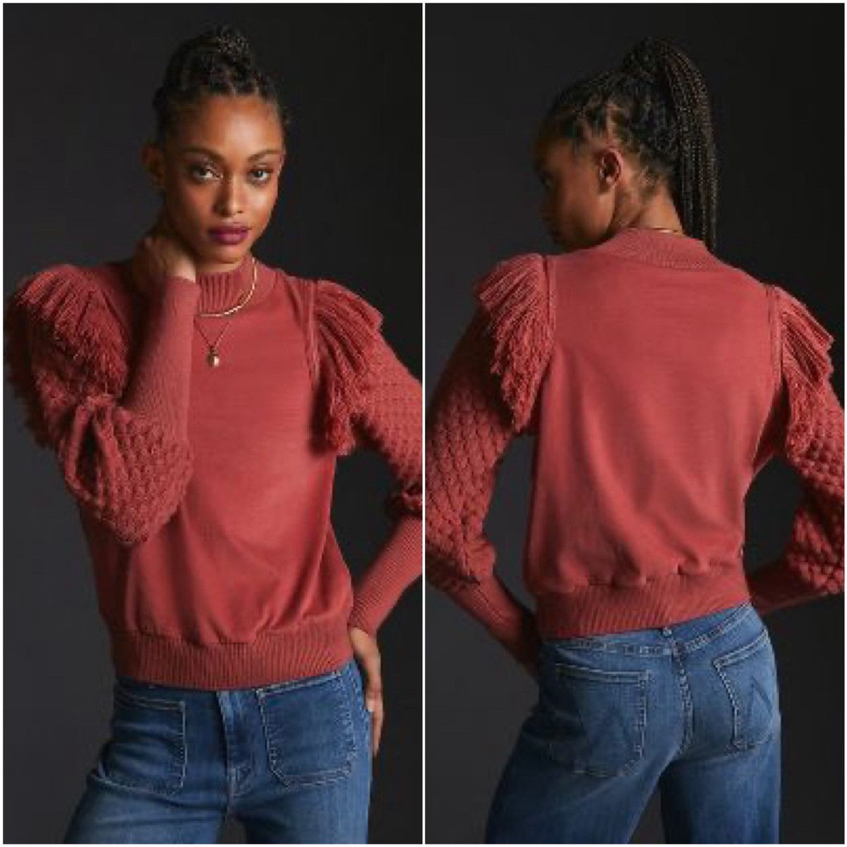 Anthropologie Anthropologie Dolan Fringed Sweater Pullover Crew Neck Pom Size L / US 10 / IT 46 - 8 Thumbnail