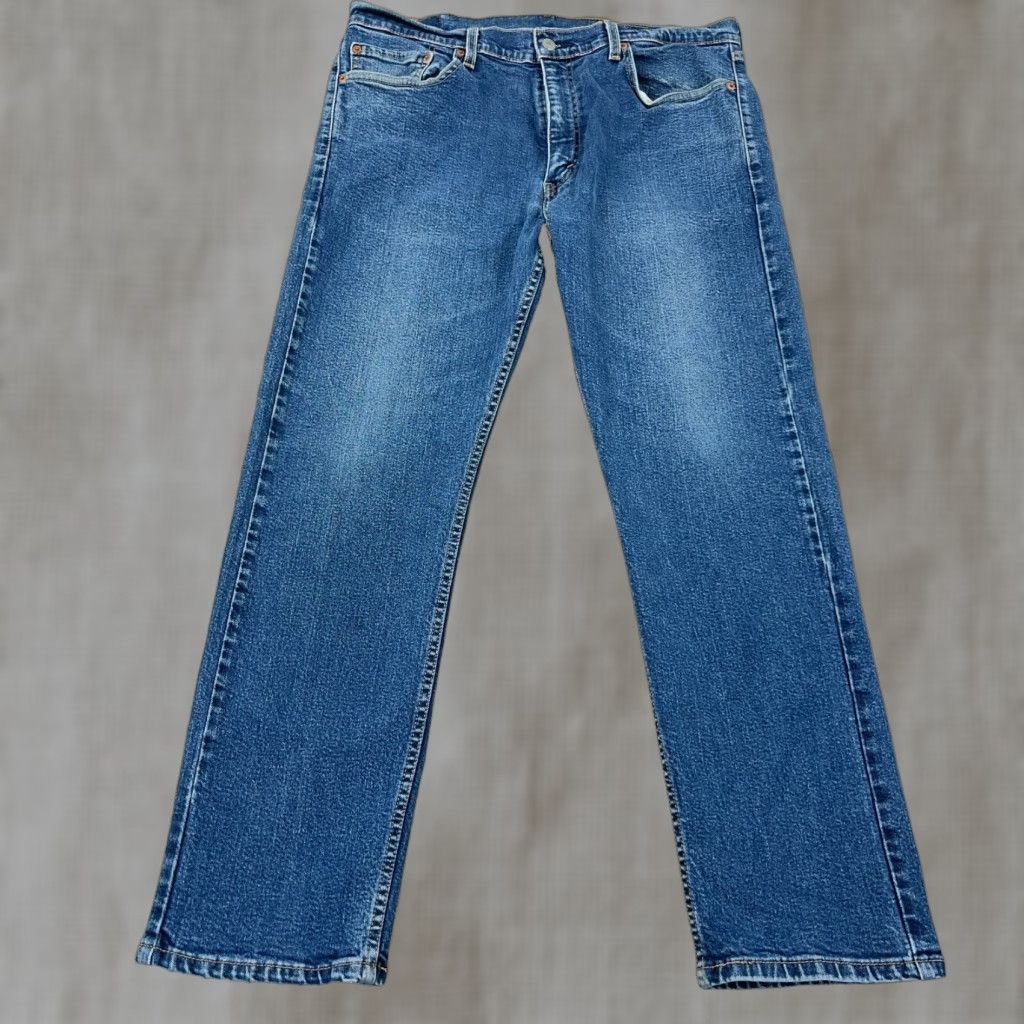 Levi's Levi's 505 Jeans Men 36x30 Straight Regular Dark Wash Denim Blue Classic American 90s Modern Mens Size US 36 / EU 52 - 1 Thumbnail