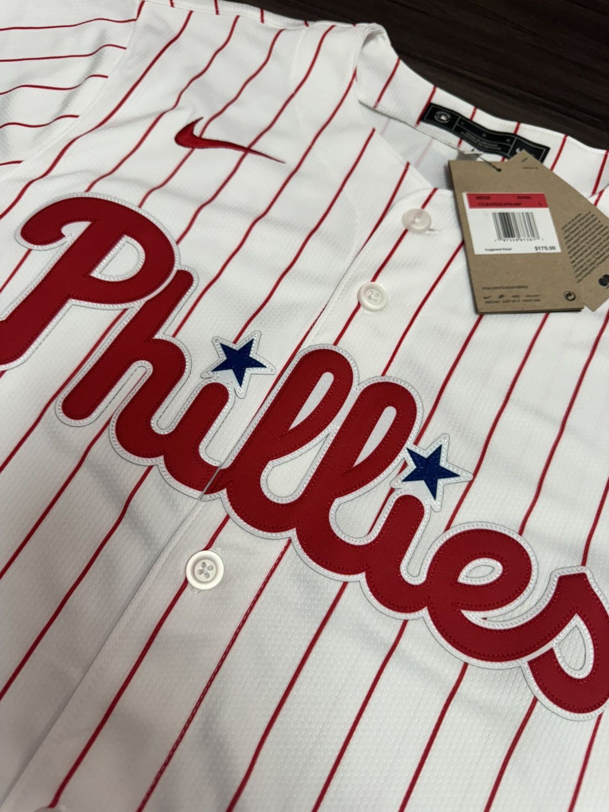 Nike Philadelphia Phillies Trea Turner #7 MLB Pinstripe Jersey Size US L / EU 52-54 / 3 - 3 Thumbnail