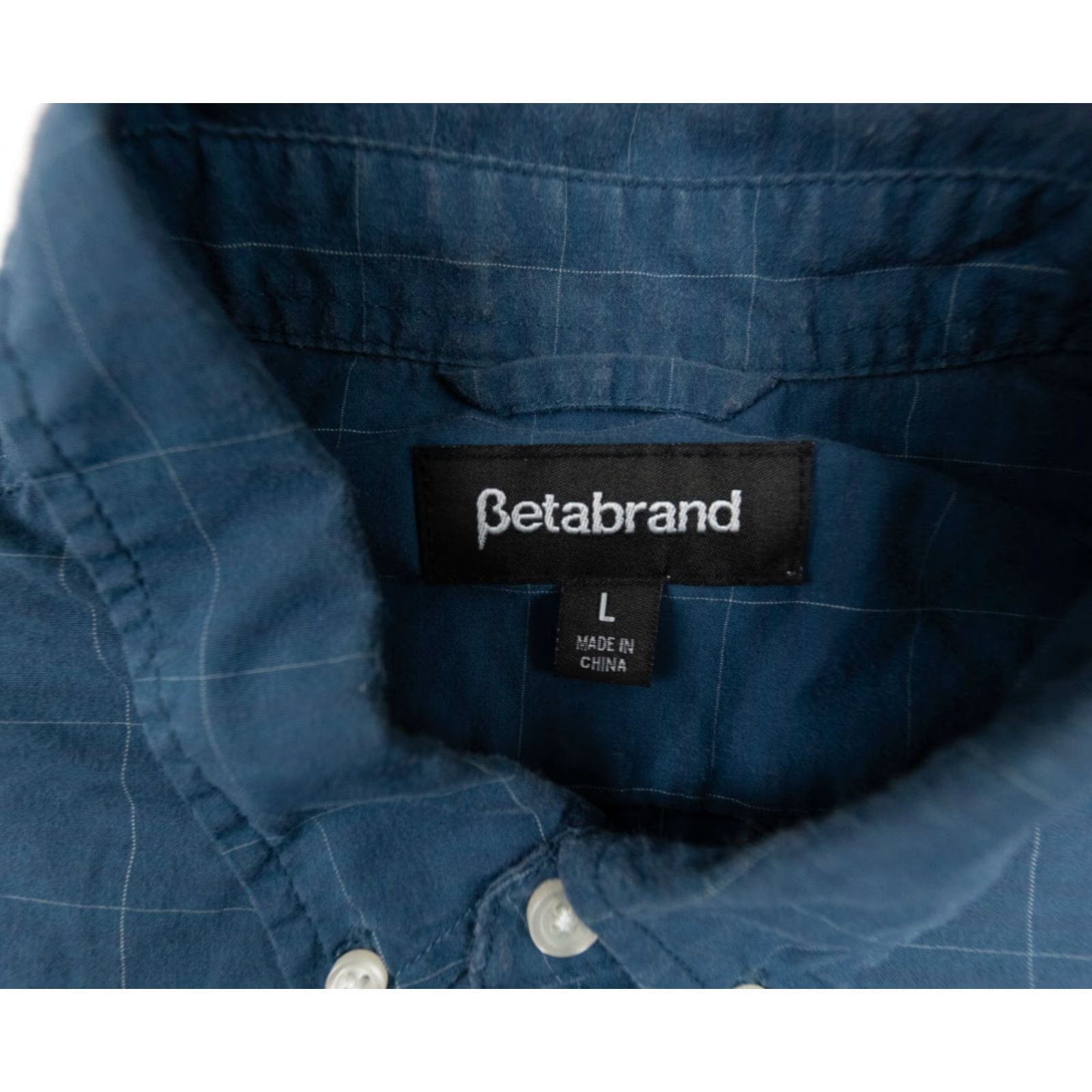 Vintage Betabrand Men's Long Sleeve Button-Up Shirt Large Blue Preppy Casual Size US L / EU 52-54 / 3 - 6 Thumbnail