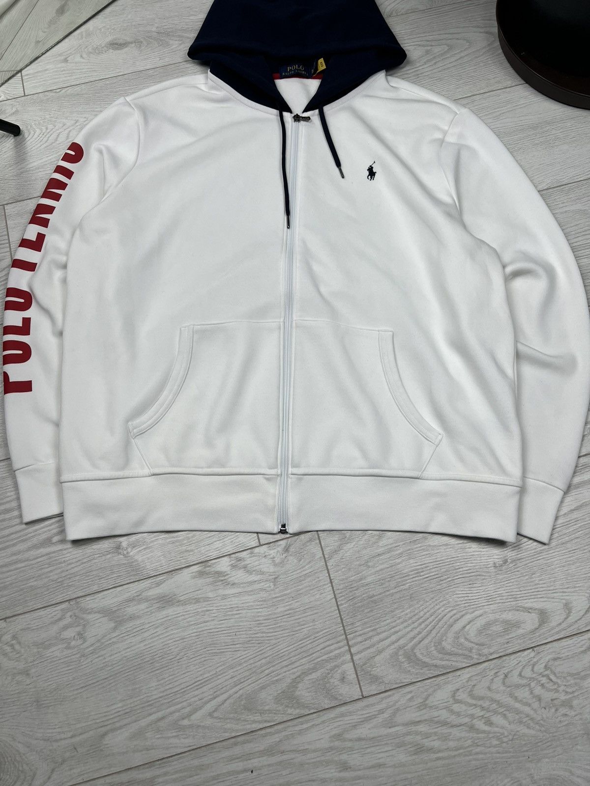 Polo Ralph Lauren × Vintage Vintage 90s Polo Ralph Lauren Pony Zip Up Hooded Sweatshirt Size US XL / EU 56 / 4 - 4 Thumbnail