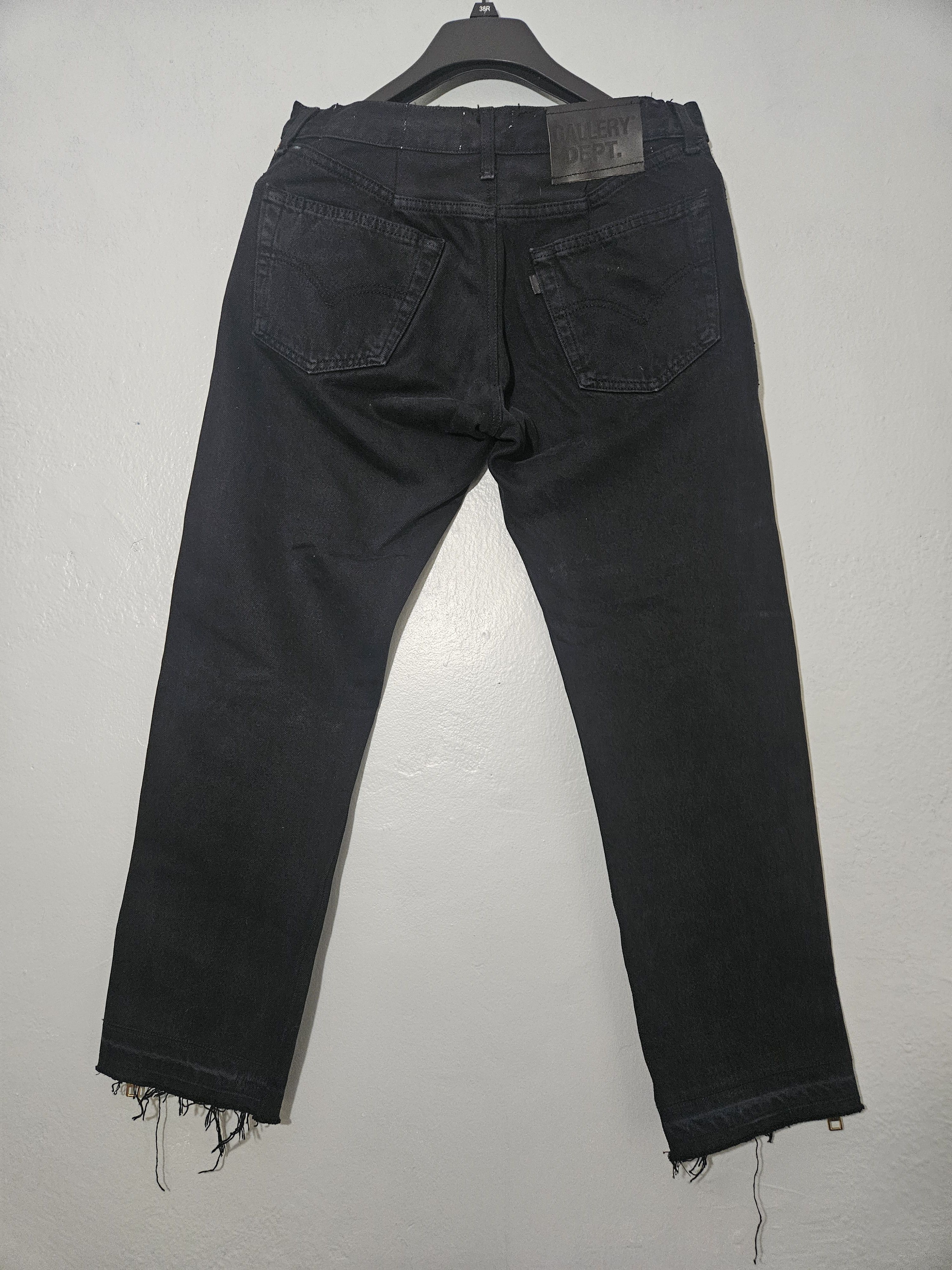 Gallery Dept. Gold Zipper Side Zip Black Denim Jeans Size US 30 / EU 46 - 2 Thumbnail