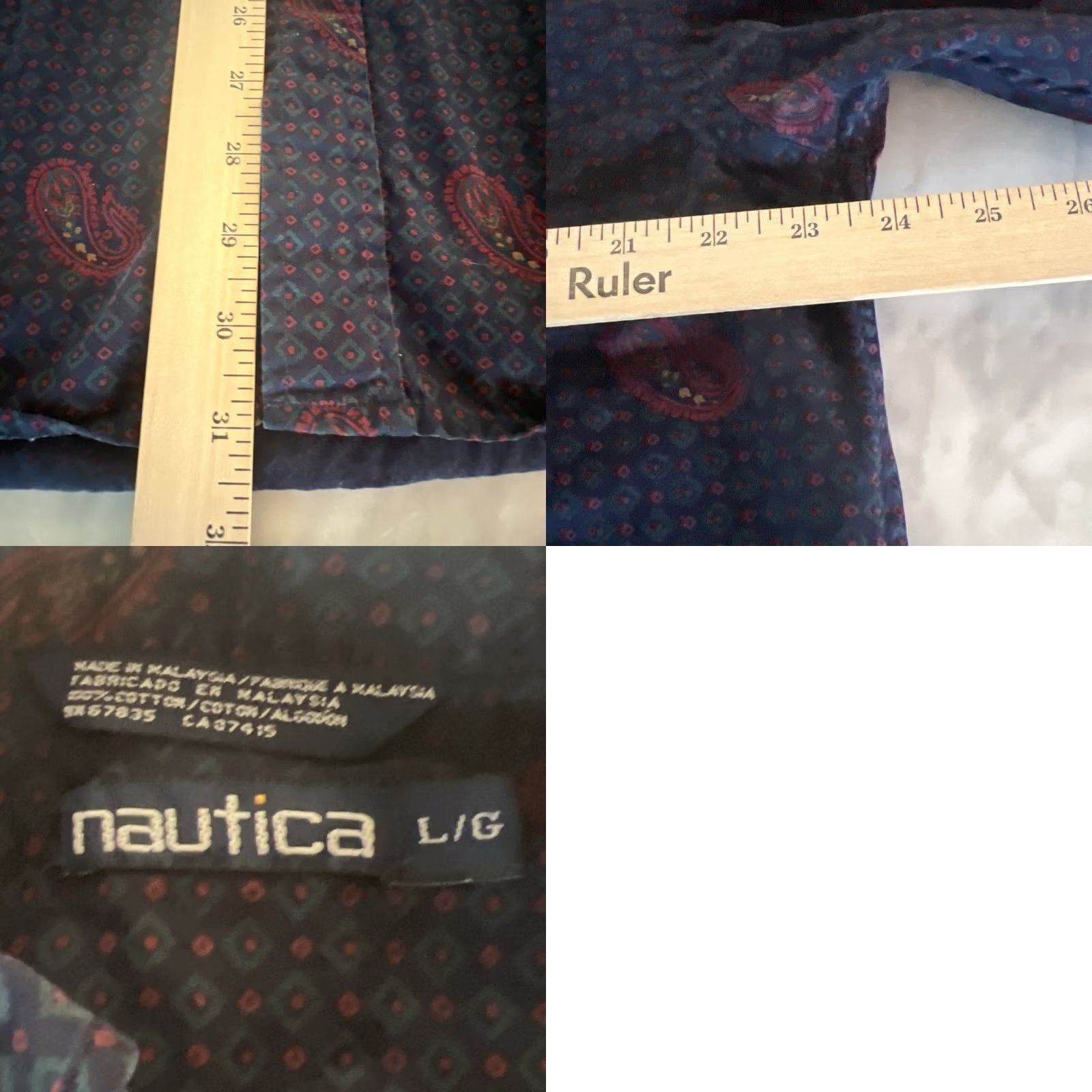 Nautica Nautica Button-Up Shirt Men’s Large Long Sleeve Cotton Paisley Multicolor Button-Down Collared (Preppy) Regular Size US L / EU 52-54 / 3 - 8 Thumbnail