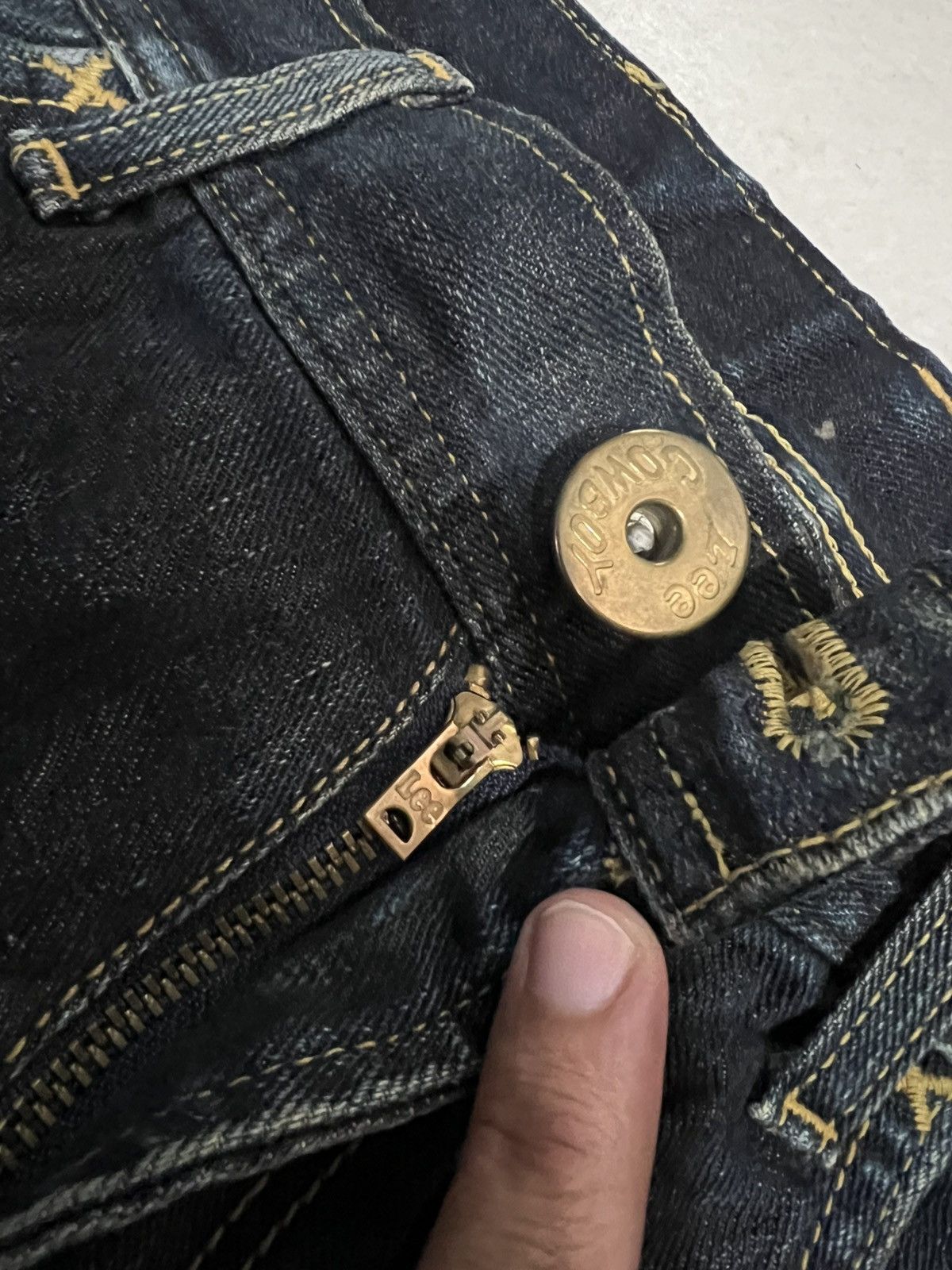 Hysteric Glamour × If Six Was Nine × Lee 🌈Baggy 90’s Lee Cowboy Distress Mud Wash Jeans Size US 33 - 19 Thumbnail