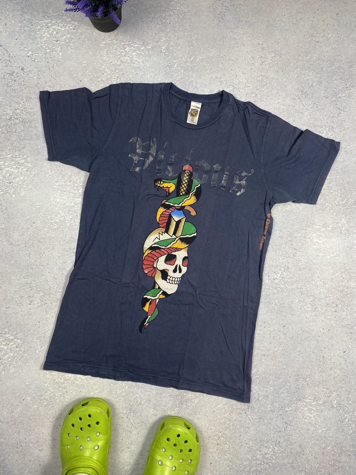 Ed Hardy Ed Hardy Men’s Blue T-Shirt With Big Logo Size Medium Size US M / EU 48-50 / 2 - 1 Thumbnail