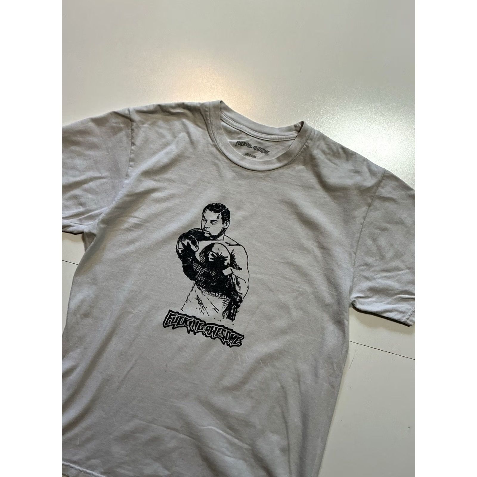 Fucking Awesome VINTAGE Fucking Awesome Boxing Auto Car White Black Graphic S/S Crewneck T-Shirt M Mens Size US M / EU 48-50 / 2 - 4 Thumbnail