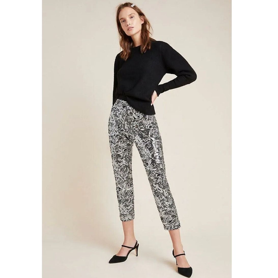 New Anthropologie Pascaline Sequined Trousers by Porridge