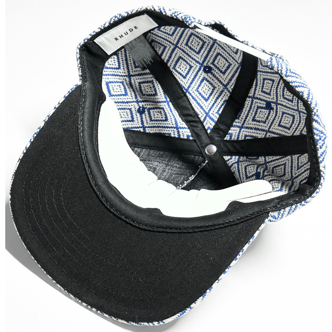 Rhude Rhude Blue & White Geometric Jacquard Trucker Hat Size ONE SIZE - 4 Thumbnail