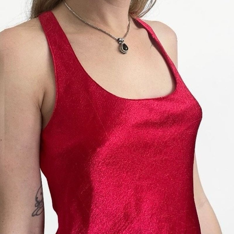 Victoria's Secret Victoria's Secret Vtg 2000s Red Cross Back Lace Trim Slip Size S / US 4 / IT 40 - 5 Thumbnail