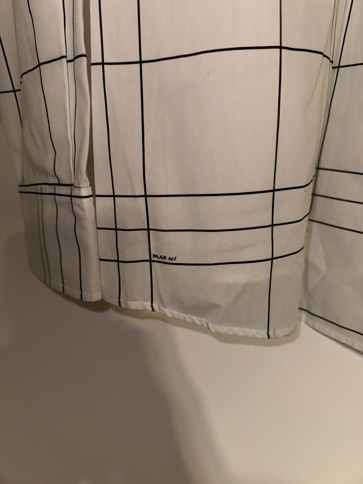 Marni Marni Thin Check Poplin Shirt Blue/white Long Sleeve 50 Size US M / EU 48-50 / 2 - 10 Thumbnail