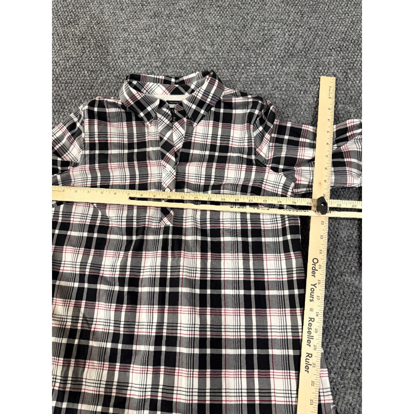 Talbots Talbots Button-Up Shirt Womens 10P Petite Black White Plaid cotton Spandex Multicolor Classic Casual Workwear Size L / US 10 / IT 46 - 3 Thumbnail