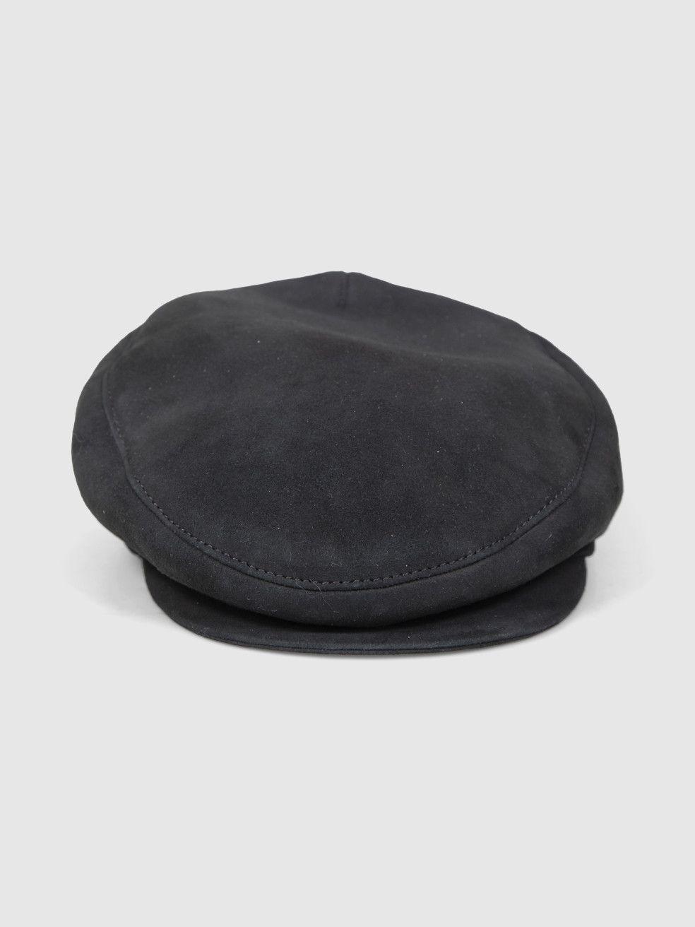 Borsalino Black Suede Fur Lined Baker Boy Hat Size ONE SIZE - 1 Thumbnail