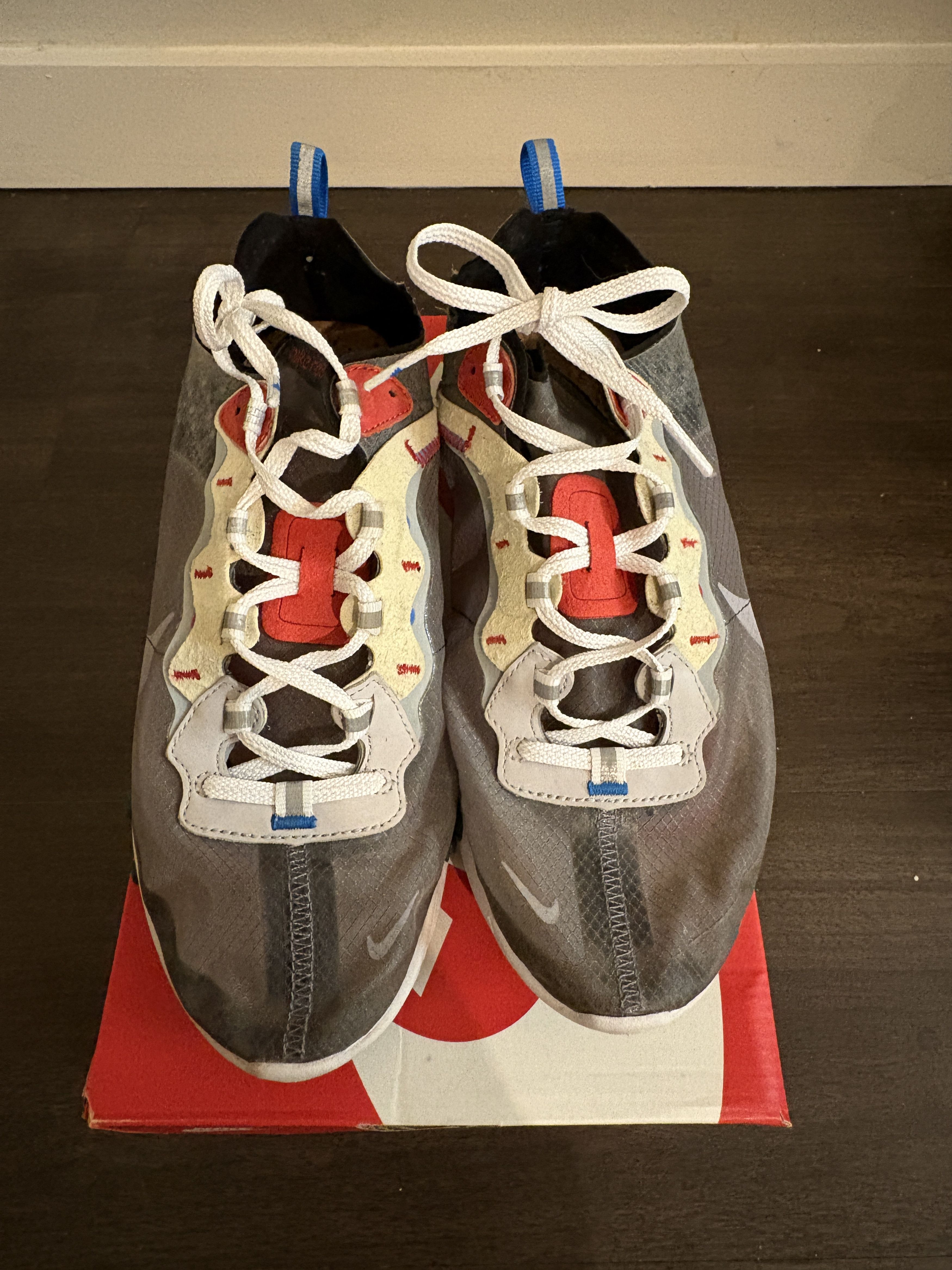 Nike React Element 87 Dark Grey/Pure Platinum-Photo Blue Size US 9 / EU 42 - 3 Thumbnail