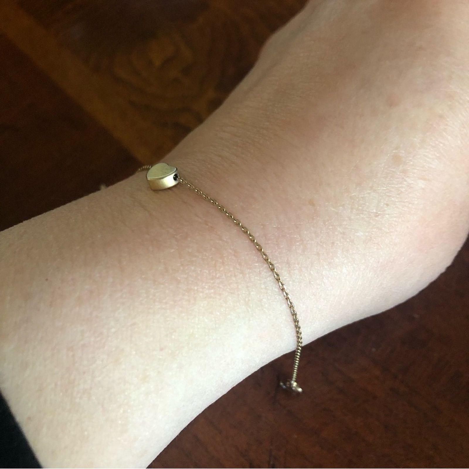 Vintage Vintage gold plated heart slider charm bracelet Size ONE SIZE - 4 Thumbnail