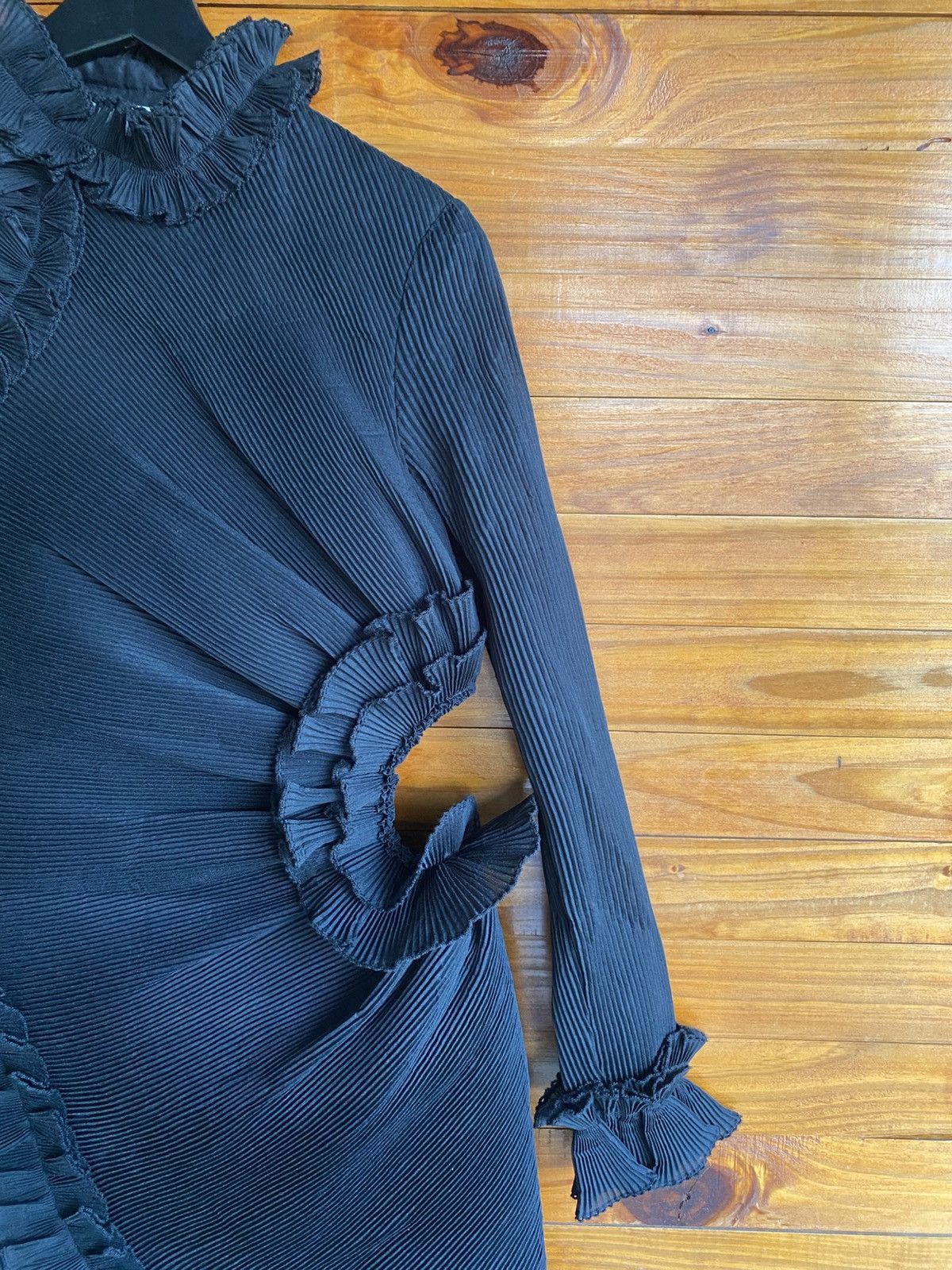 Zimmermann Black Pleated Ruffle Mini Dress Designer Evening Dress Size M / US 6-8 / IT 42-44 - 8 Thumbnail