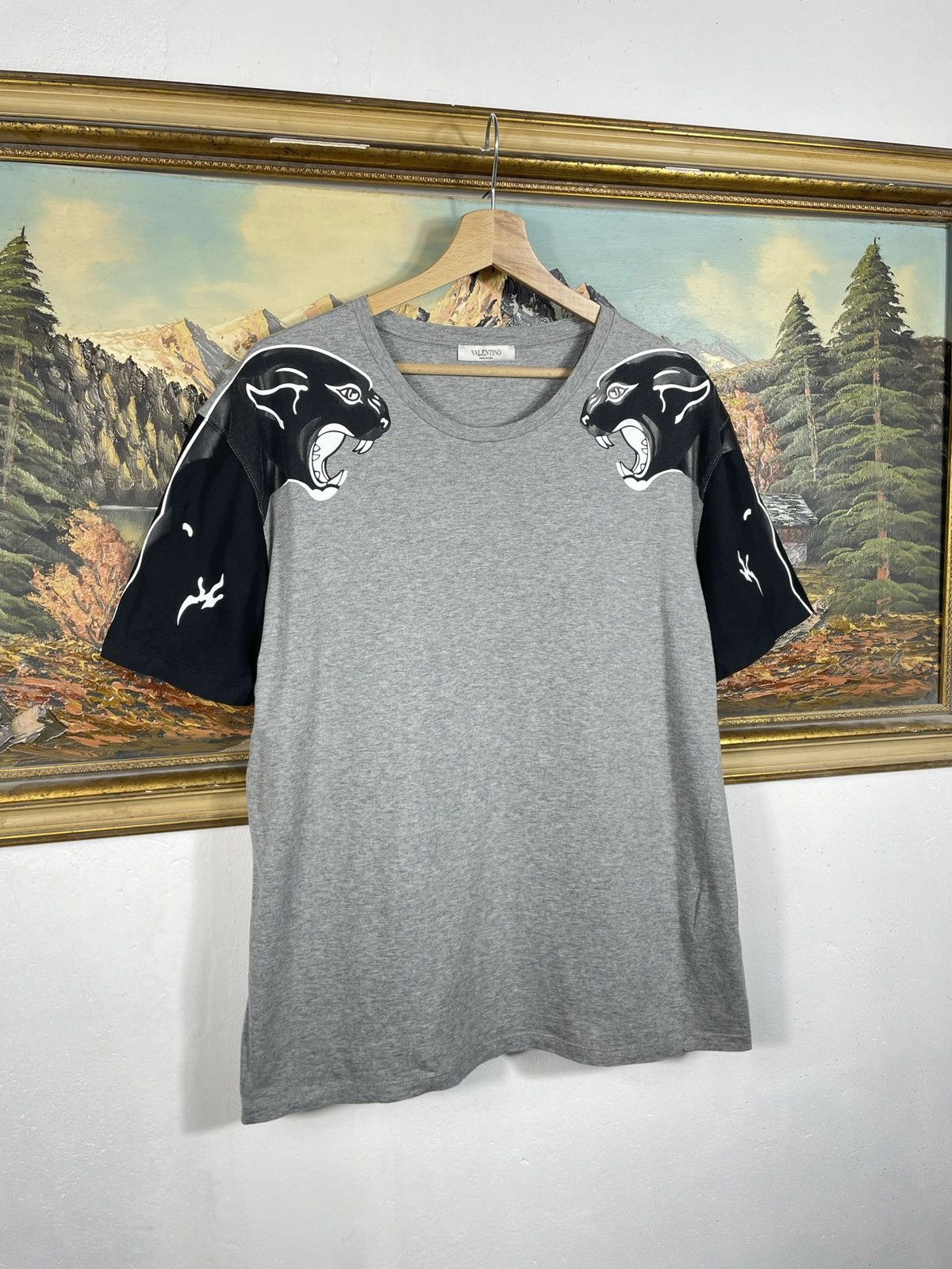 Valentino Valentino Grey T-shirt Tee Panther Graphics Luxury Premium Size US L / EU 52-54 / 3 - 2 Thumbnail