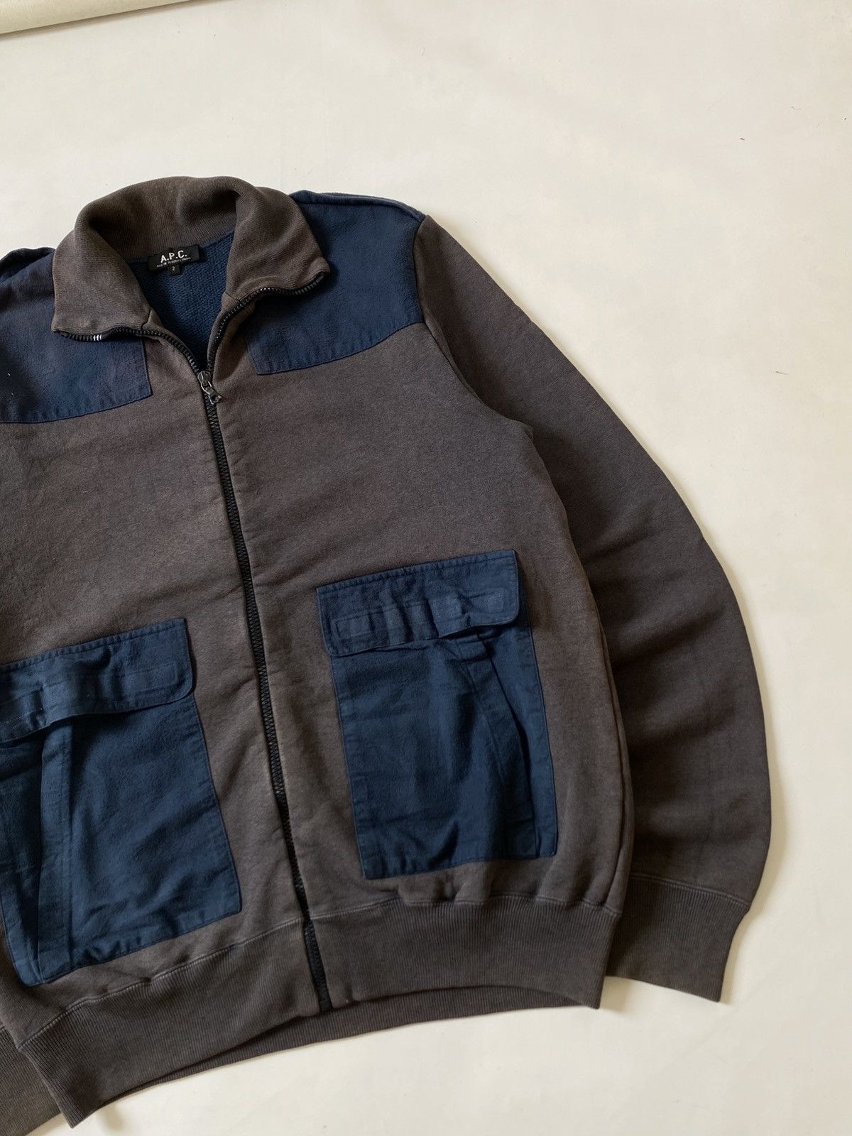 A.P.C. × Japanese Brand × Vintage Vtg A.P.C Full Zip Big Pocket Jacket 🇯🇵 Size US M / EU 48-50 / 2 - 3 Thumbnail