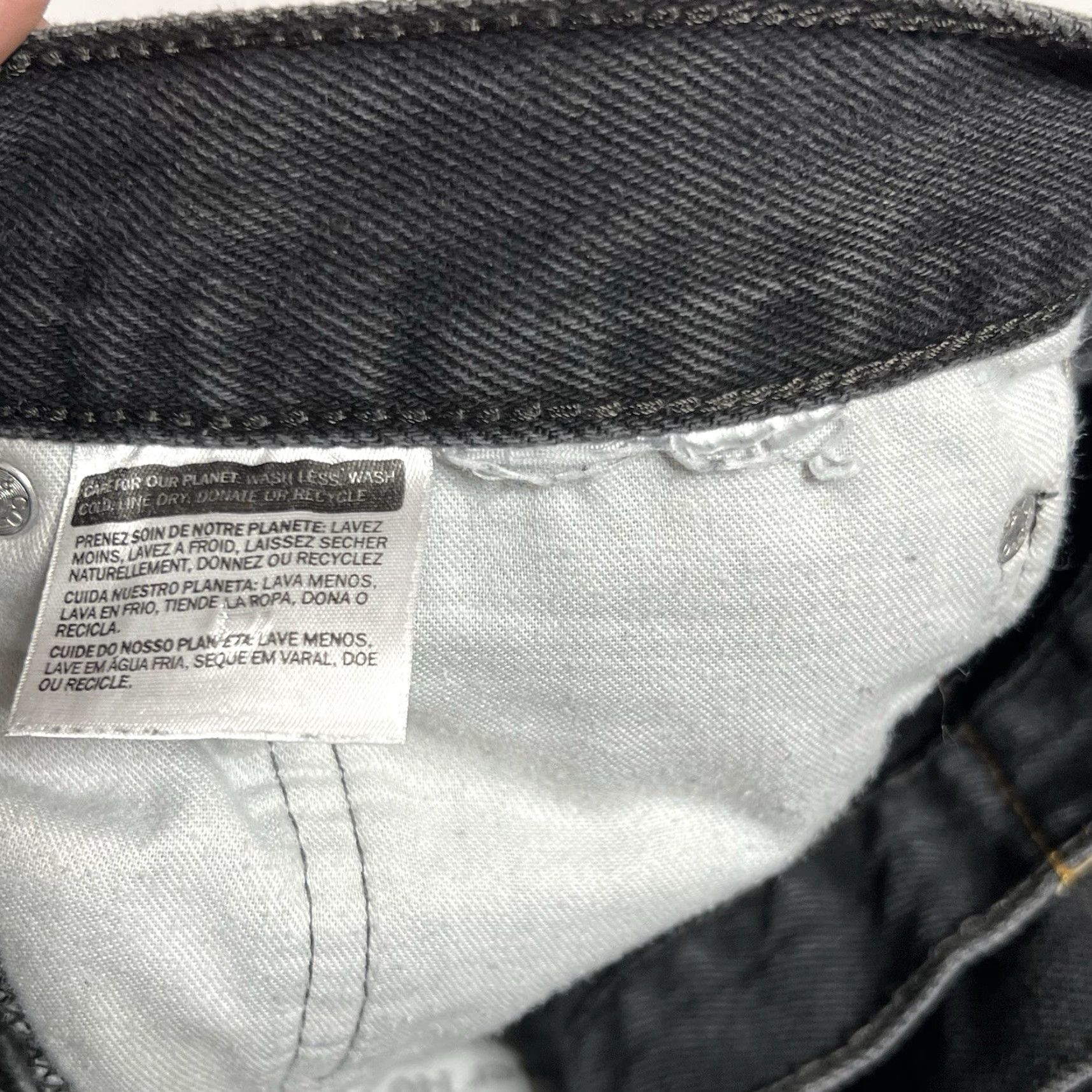 Levi's Levi's 505 Jeans Mens 34x32 Straight Black Wash Denim Regular Mid Rise Belt Loops 5-Pocket Logo Zipper Size US 34 / EU 50 - 7 Thumbnail