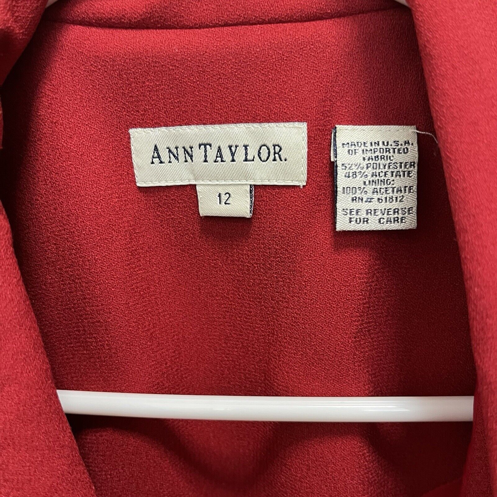 Ann Taylor × Vintage Ann Taylor | Vintage Buttoned Red Trench Coat USA Size 12 Size XL / US 12-14 / IT 48-50 - 4 Thumbnail