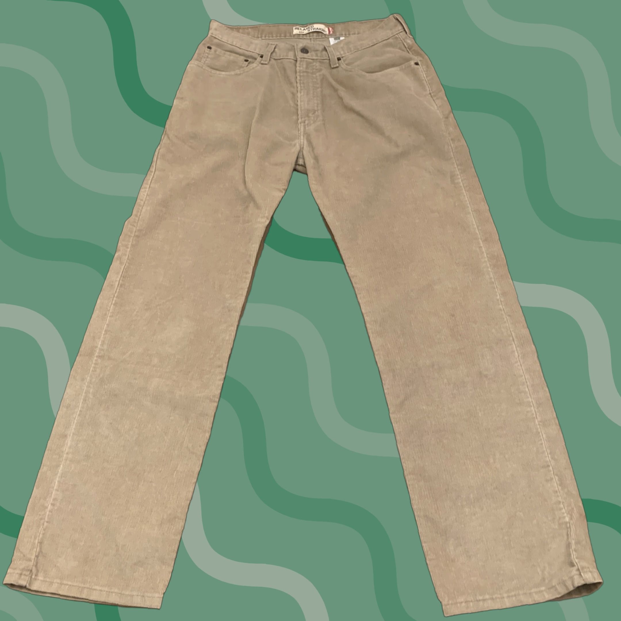 Levi's 559 Relaxed Straight Pants 34x32 Brown Corduroy Casual Skate Mens
