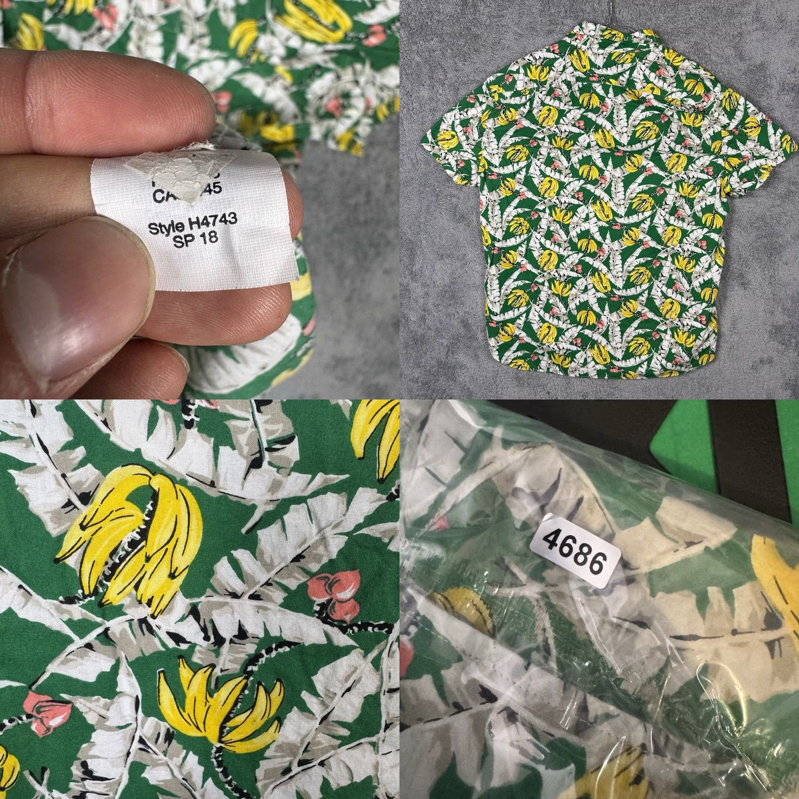 J.Crew J.CREW Shirt Mens XL Slim Fit Short Sleeve Banana Floral All Over H4743 Size US XL / EU 56 / 4 - 8 Thumbnail