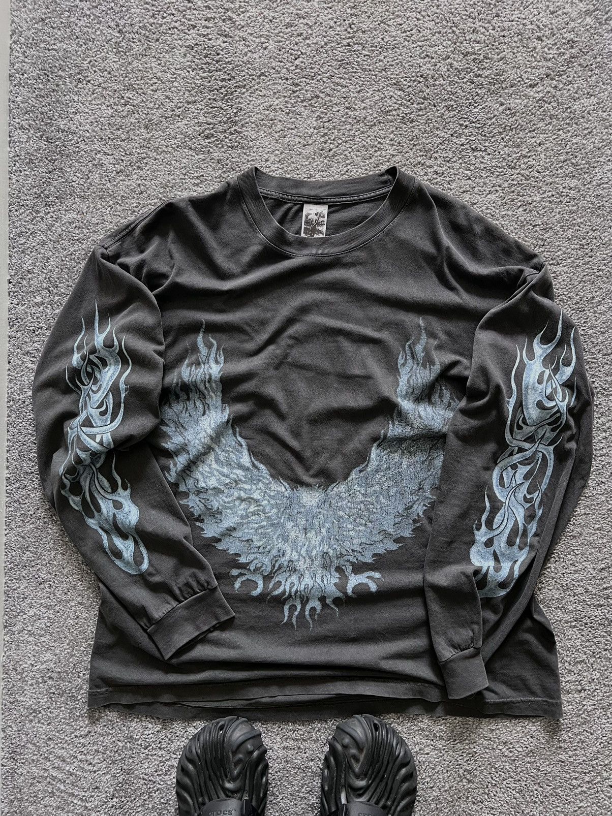 image of Basketcase Gallery Moltres Long Sleeve Size XL in Grey, Men's