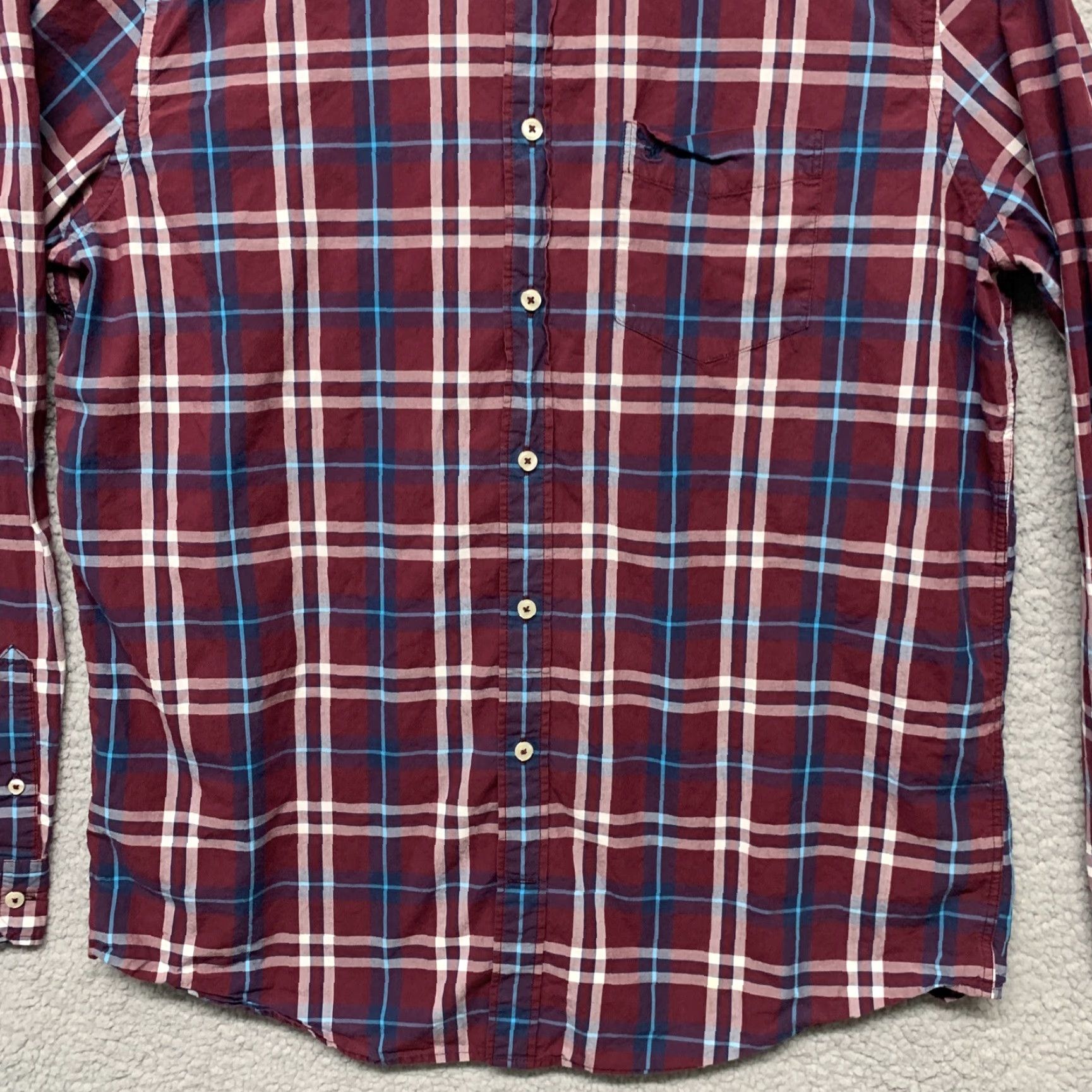 American Eagle Outfitters American Eagle Outfitters Shirt Men XLT Long Sleeve Button Red/White/Blue Plaid Mens Size US XL / EU 56 / 4 - 3 Thumbnail