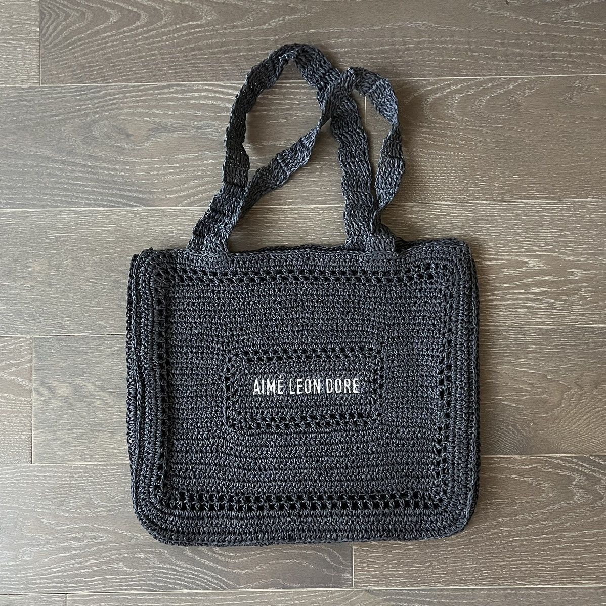 Aime Leon Dore Crochet Tote Bag Navy