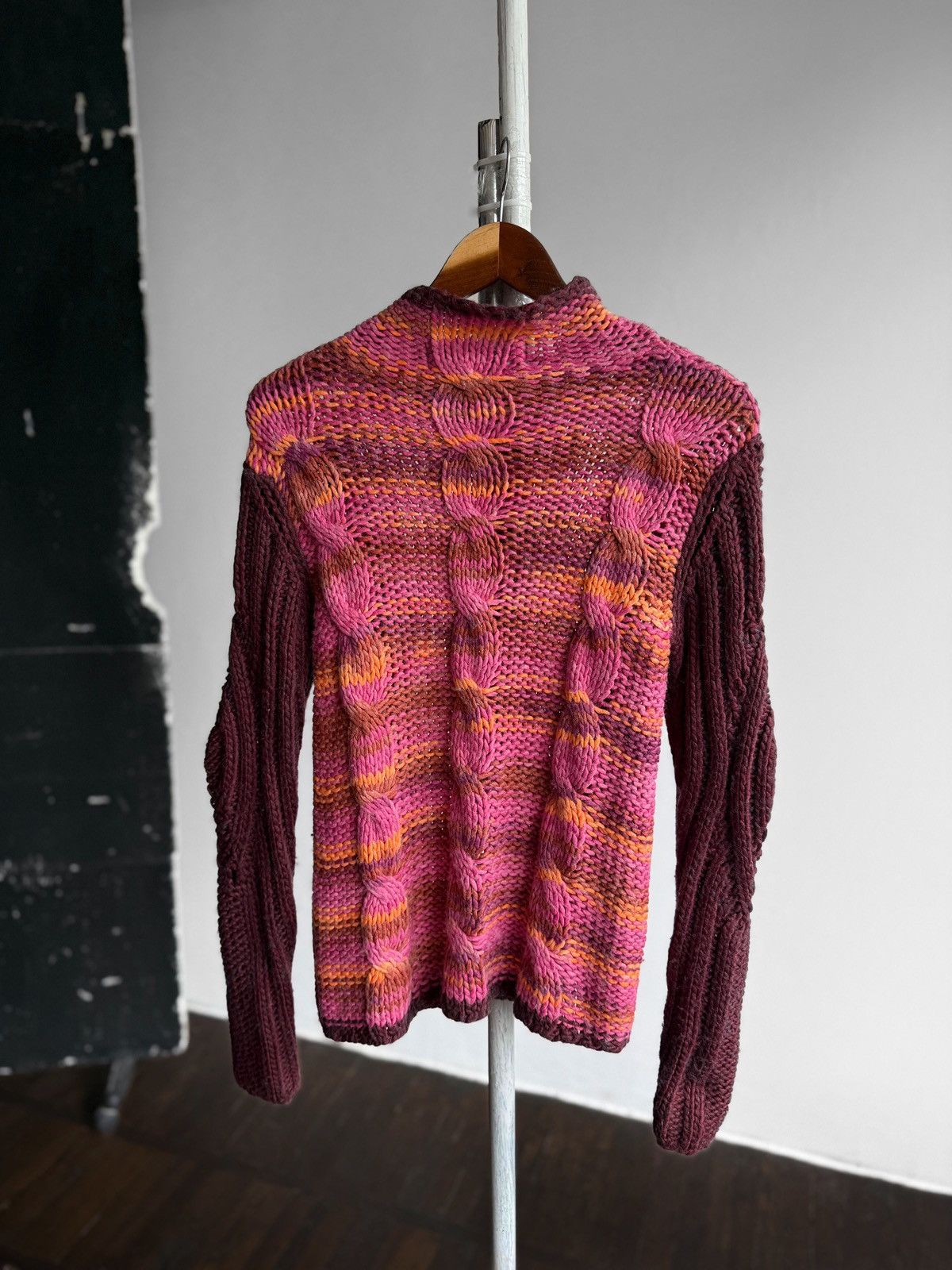 Desigual Desigual by L Womens Multicolor Gradient Cable Knit Sweater Size M / US 6-8 / IT 42-44 - 2 Thumbnail
