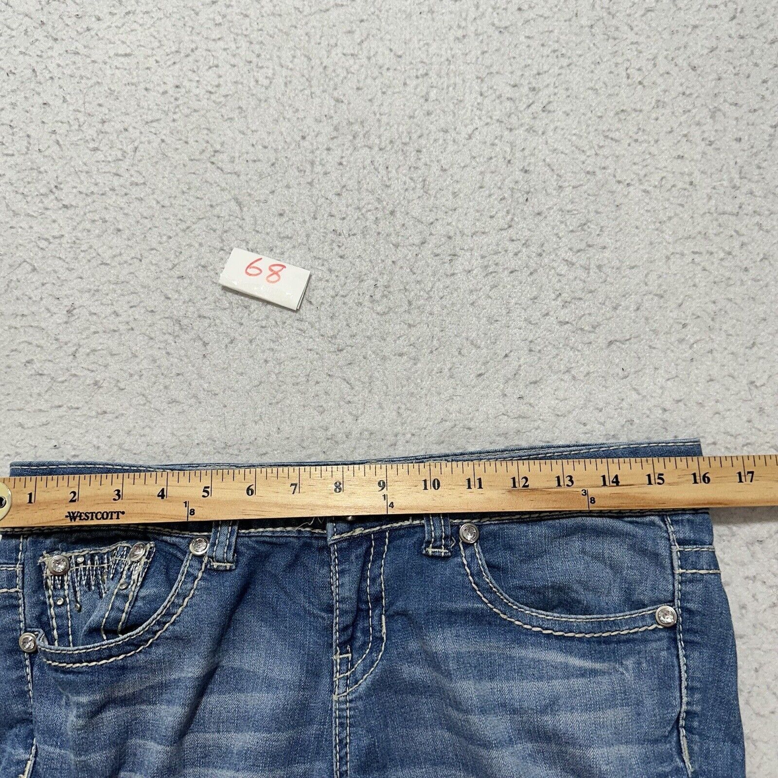 Request Jeans Request Jeans 32x30 Y2K Low Rise Blue Embellished Pocket Size 32" / US 10 / IT 46 - 9 Thumbnail