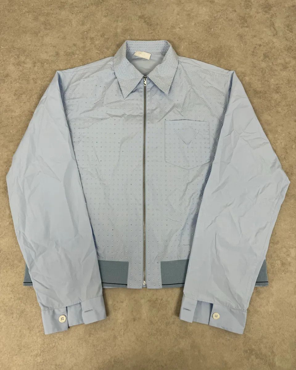 Prada SS2022 Prada Baby Blue Signature Studded Jacket Size US M / EU 48-50 / 2 - 1 Thumbnail
