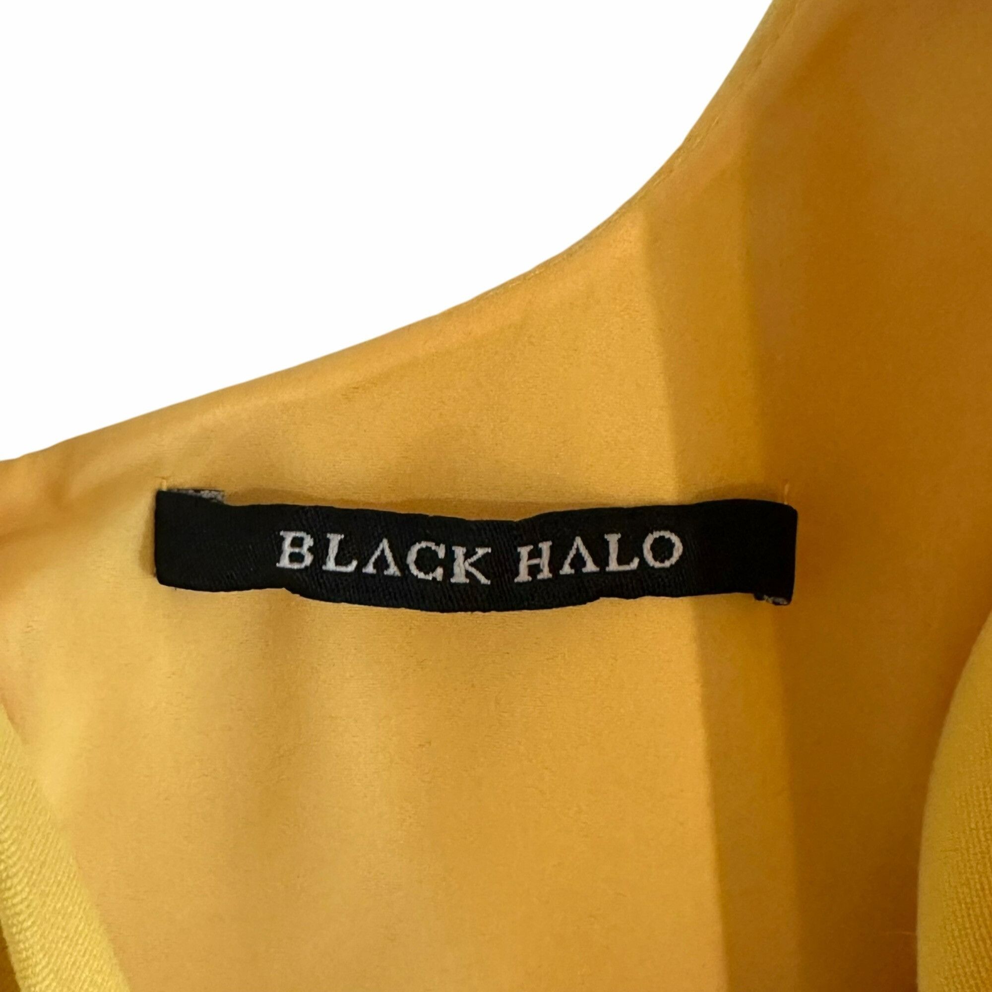 Black Halo ✨Black Halo Yellow Sheath Dress Cowl Neck Midi Business Offi Size S / US 4 / IT 40 - 4 Thumbnail