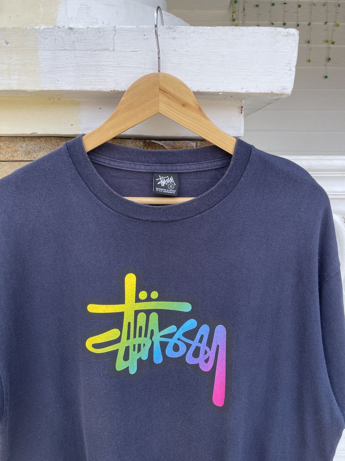 Stussy Rare🔥Vtg STUSSY Big Spellout Multicolour Logo Tee Size US XL / EU 56 / 4 - 2 Thumbnail