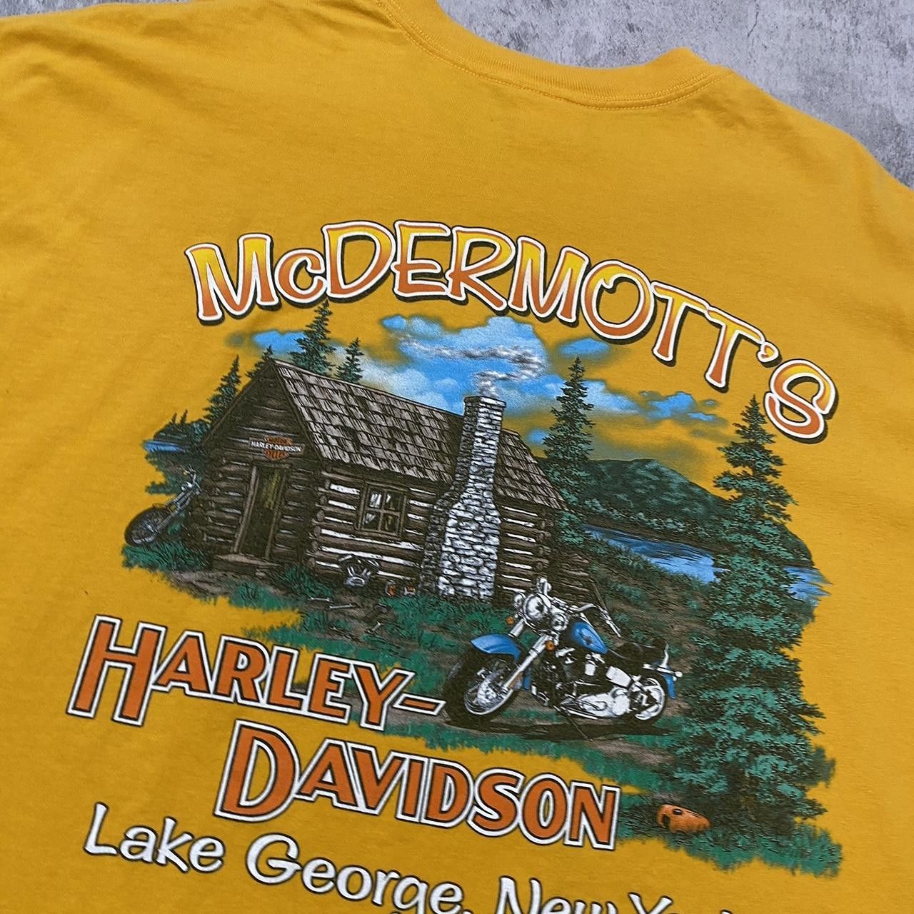 Harley Davidson 2000s Yellow Harley Davidson streetwear teee Size US XL / EU 56 / 4 - 4 Thumbnail