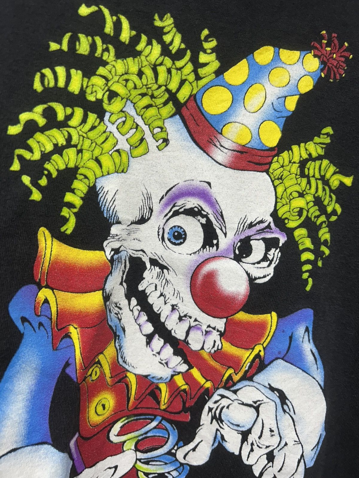 Vintage 90s Jack in the Box Clown Throwing Dice Flame Longsleeve Size US L / EU 52-54 / 3 - 5 Thumbnail