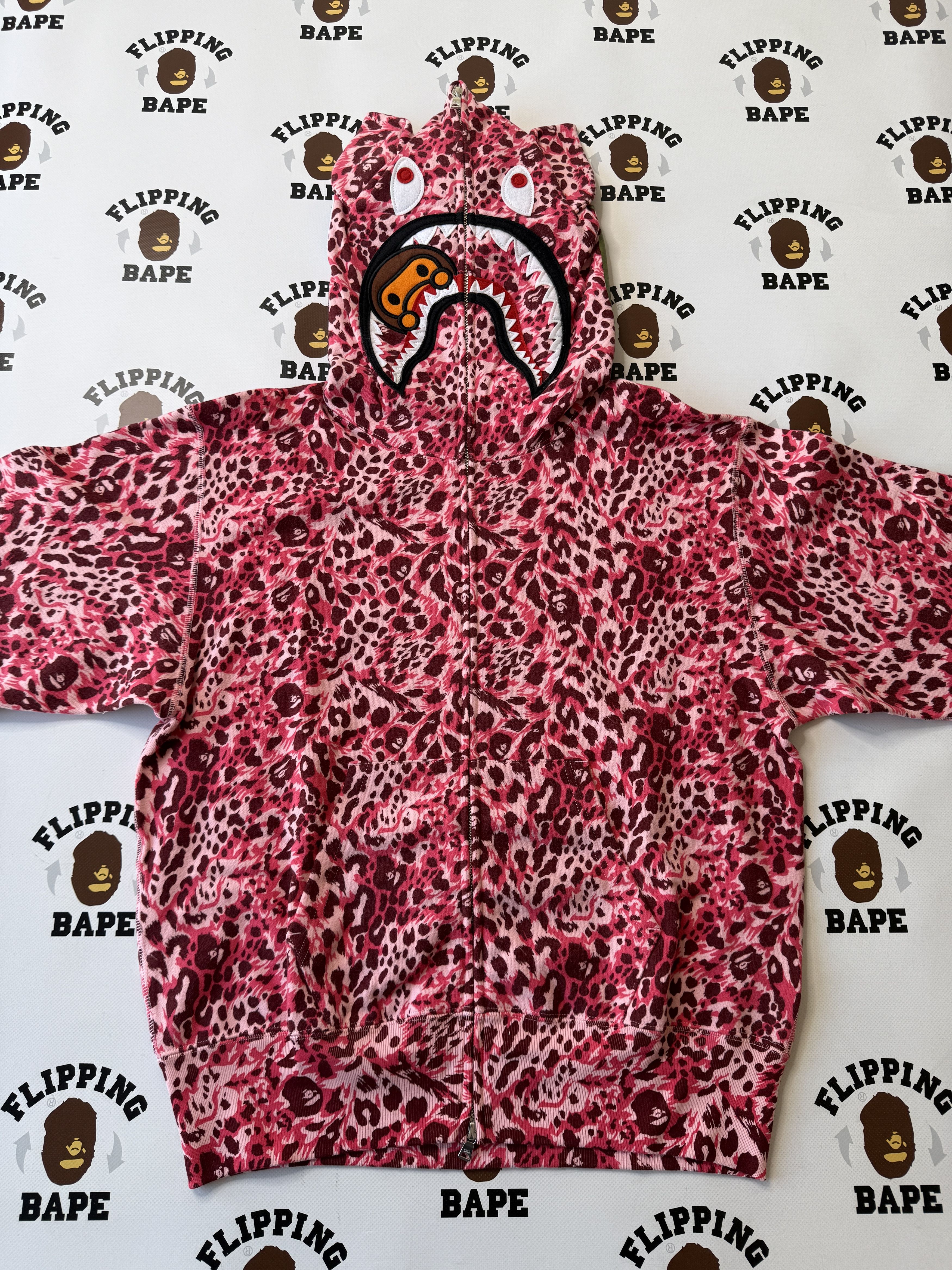 Bape BAPE WILD LEOPARD PATTERN MILO SHARK FULL ZIP HOODIE Size M / US 6-8 / IT 42-44 - 12 Thumbnail
