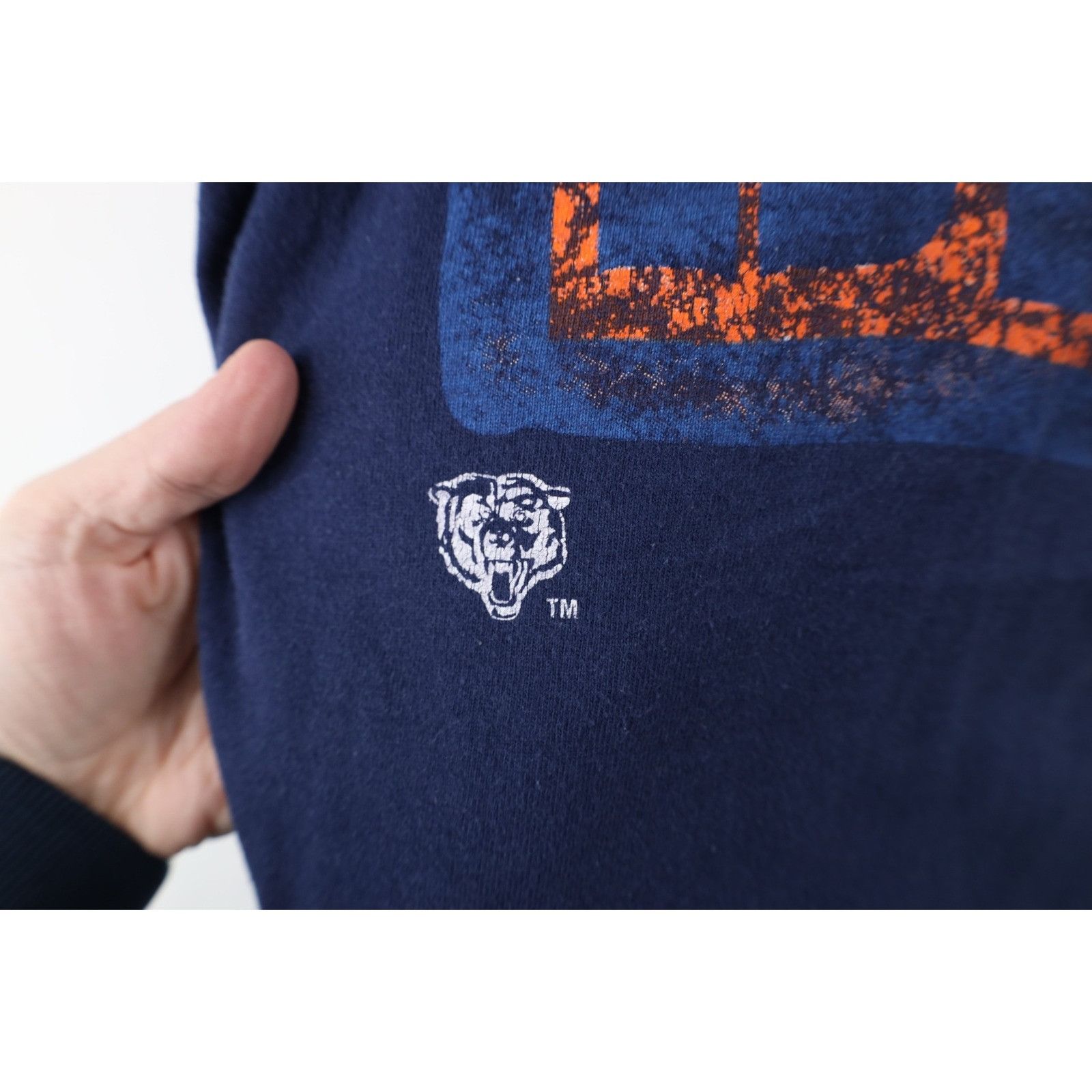 Vintage Vintage 90s Faded Spell Out Chicago Bears Football T-Shirt Size US XL / EU 56 / 4 - 6 Thumbnail
