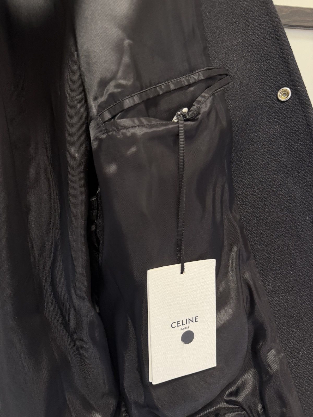 Celine NEW - FW21 Black C Patch Leather Sleeve Wool Teddy 54 Size US L / EU 52-54 / 3 - 13 Thumbnail