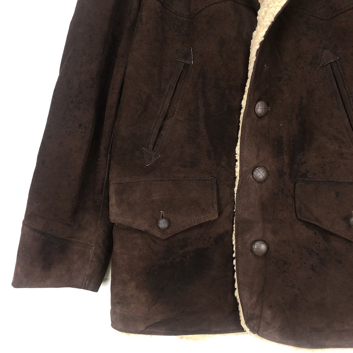 Leather × Vintage Vtg Ranchwear Western Suede Leather Sherpa Jacket Size US M / EU 48-50 / 2 - 4 Thumbnail