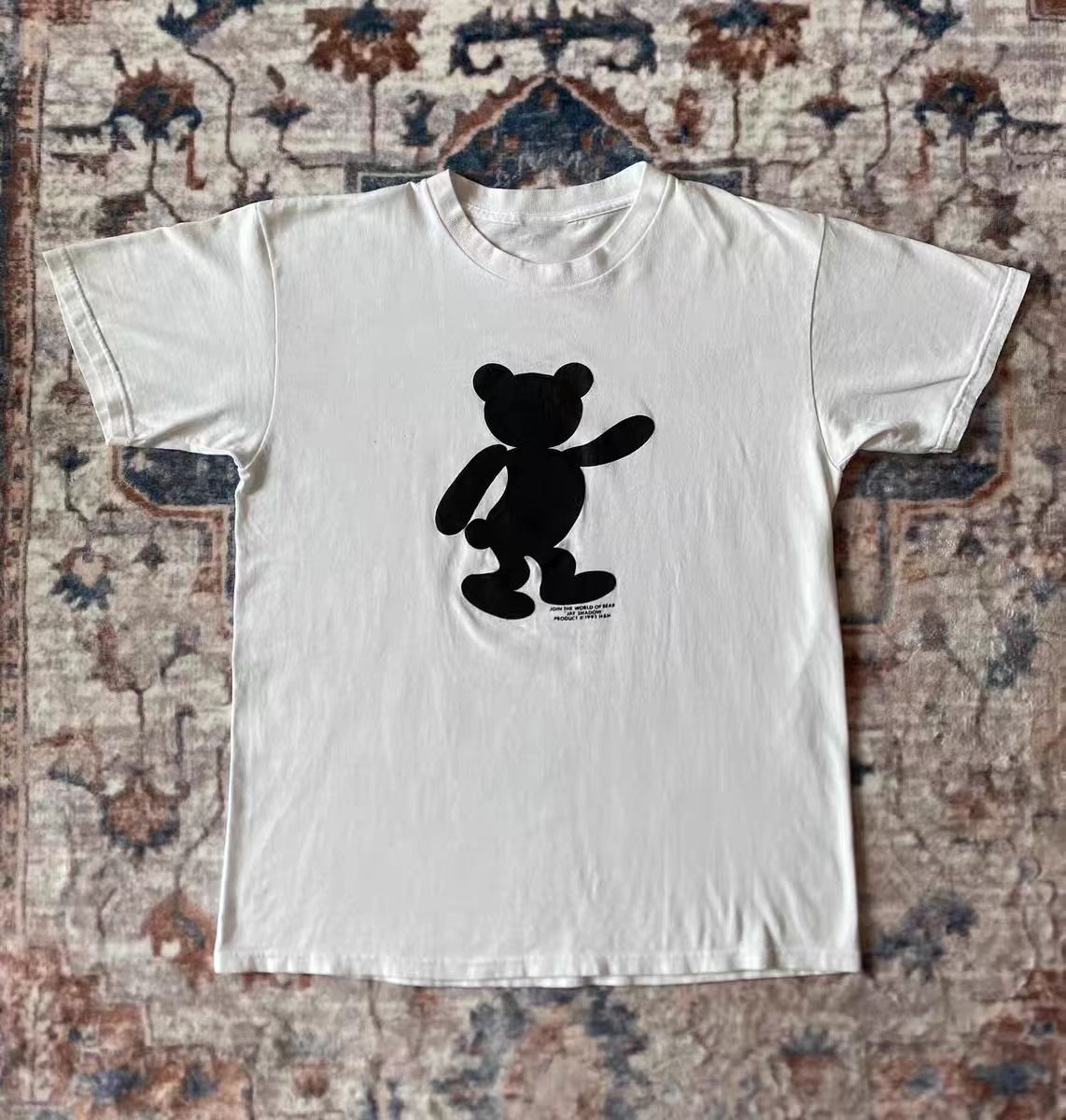 Vintage White Washed Vintage Cartoon Bear Print T-Shirt Size US M / EU 48-50 / 2 - 1 Thumbnail