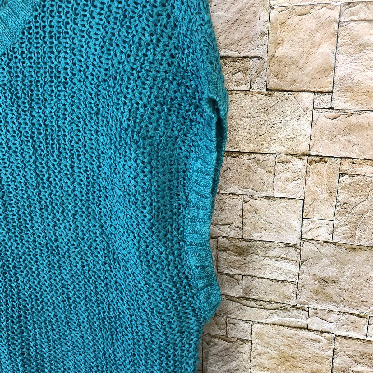 Uniqlo Blue crochet mesh net sleeveless Knitwear #A789