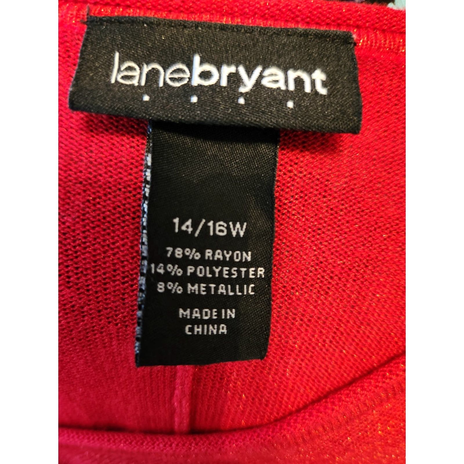 Vintage Lane Bryant Red Metallic 3/4 Sleeve Lightweight Sweater Top 14/16 Plus Womens Pullover Casual Knit Top Size XL / US 12-14 / IT 48-50 - 7 Thumbnail
