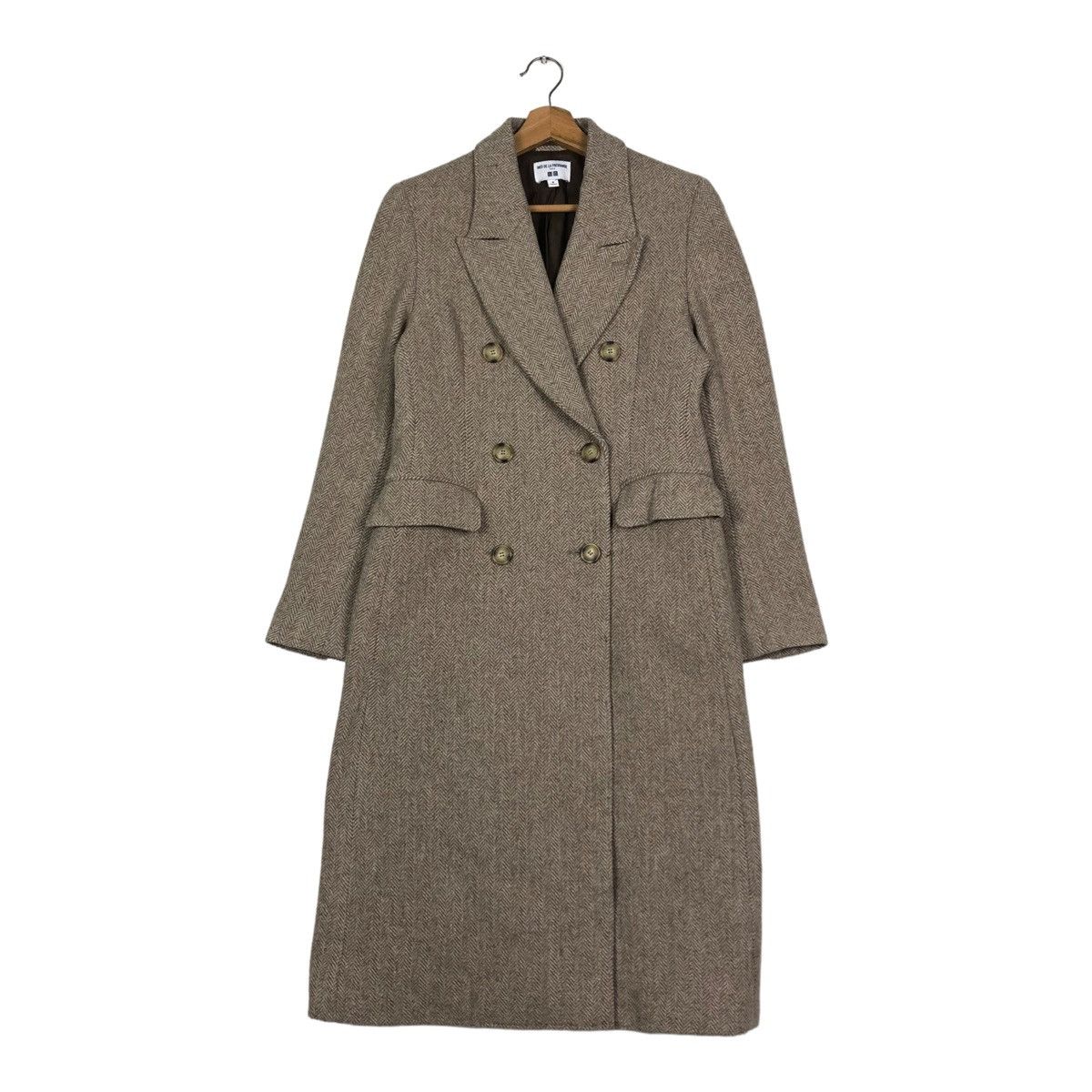 Japanese Brand 🔥RICH BROWN WOOL HERRINGBONE LONG JACKET ISSEY MIYAKE Size M / US 6-8 / IT 42-44 - 1 Thumbnail