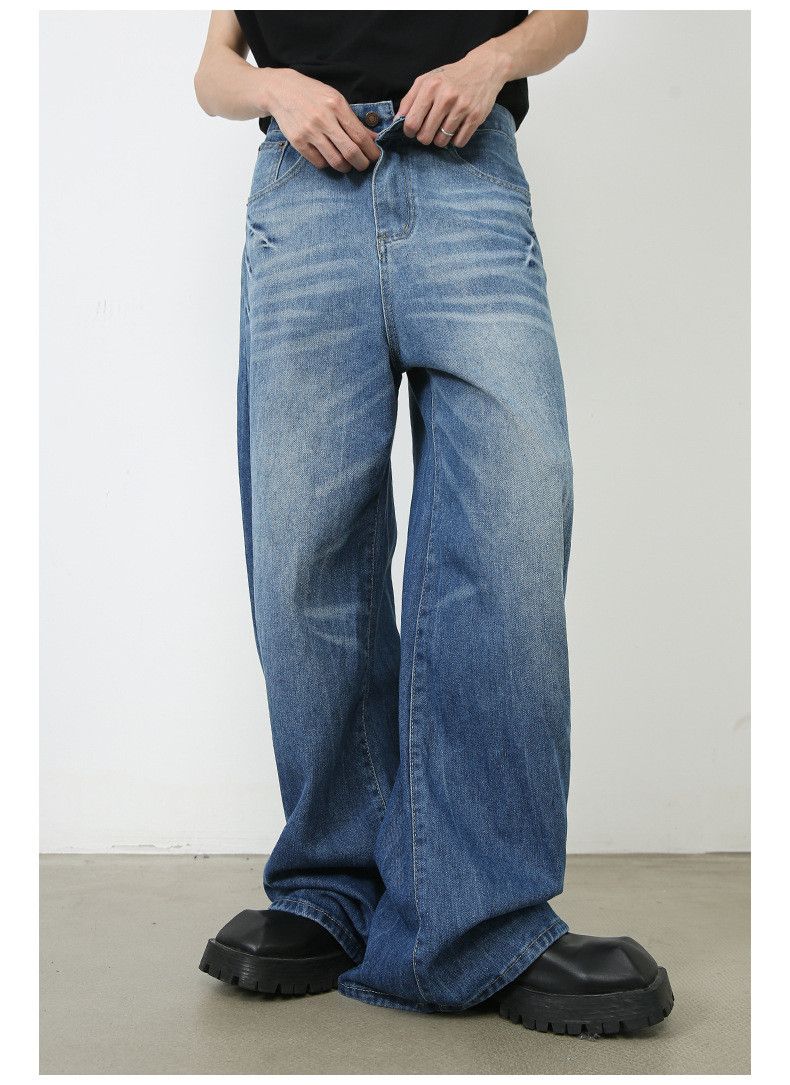 Japanese Brand × Jean Men's Lightning Washed Vintage Loose Straight Jeans Size US 32 / EU 48 - 2 Thumbnail