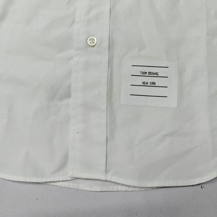 Thom Browne Thom Browne White Satin Long Sleeve Shirt -2507 Size US M / EU 48-50 / 2 - 4 Thumbnail